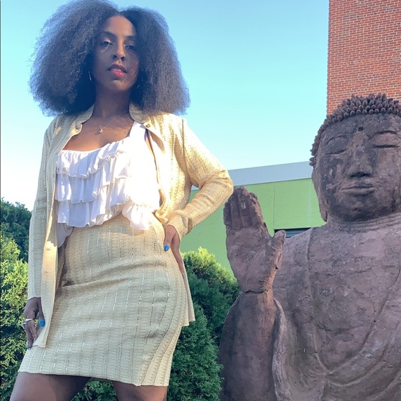 White 100% silk ruffle dress - Picture 4 of 8